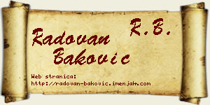 Radovan Baković vizit kartica